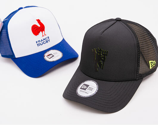 Kšiltovka New Era - Keyline 9FORTY Trucker - Manchester United FC - Black / Upright Yellow