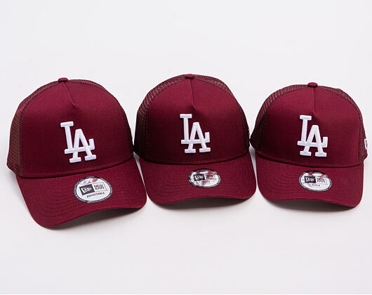 Dětská Kšiltovka New Era - MLB League Essential 9FORTY Trucker - LA Dodgers - Burgundy / White