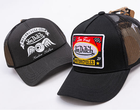 Kšiltovka Von Dutch - Trucker - Live Fast - Black/Black