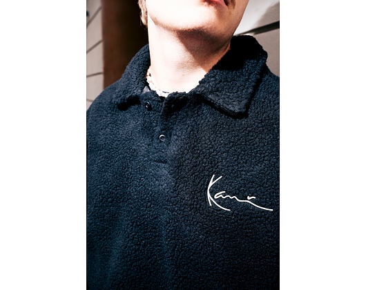 Mikina Karl Kani - Metal Signature Teddy Polo Black