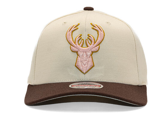 Kšiltovka Mitchell & Ness - Blush Sand Classic Red - Milwaukee Bucks - Sand/Brown