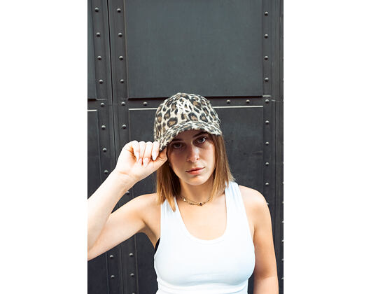 Dámská Kšiltovka New Era - MLB Cosy Animal - Leopard Fleece 9FORTY - NY Yankees - Caramel / Auburn