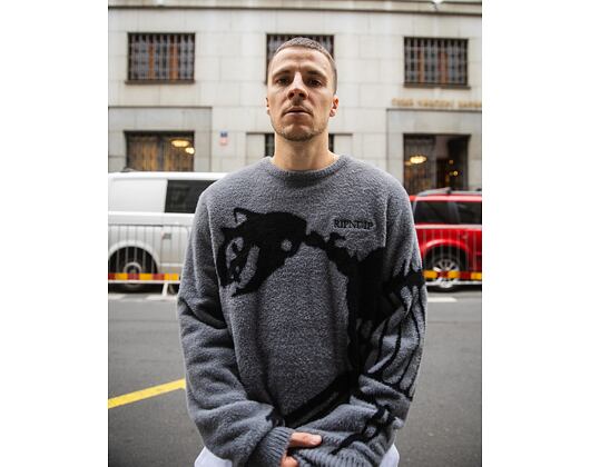 Svetr Rip N Dip - Fossil Mohair Knit Sweater - Charcoal