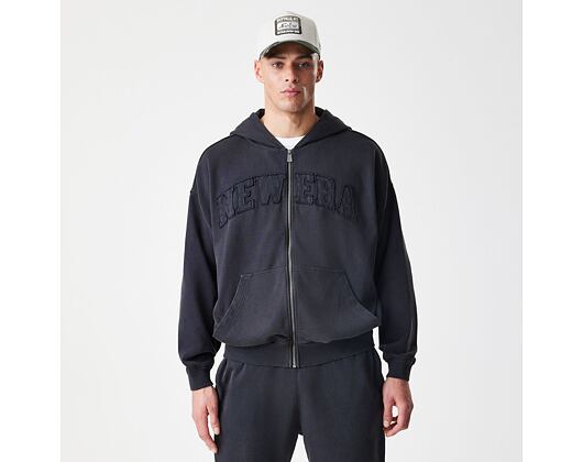Mikina New Era - Branded Washed Full-Zip Hoody - Black