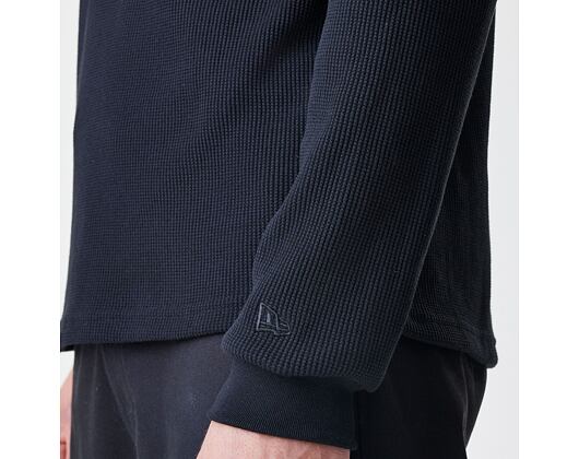 Triko New Era - Branded Longsleeve Waffle Tee - Black