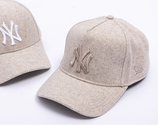 Kšiltovka New Era - MLB Melton Wool 9FORTY A-Frame - NY Yankees - Stone