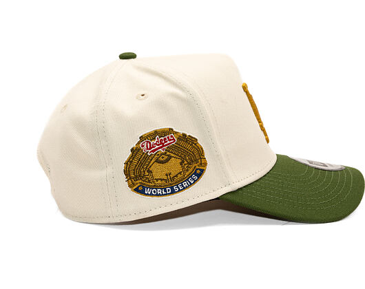Kšiltovka New Era - MLB WS Patch 9FORTY A-Frame - LA Dodgers - Cream / Rifle Green