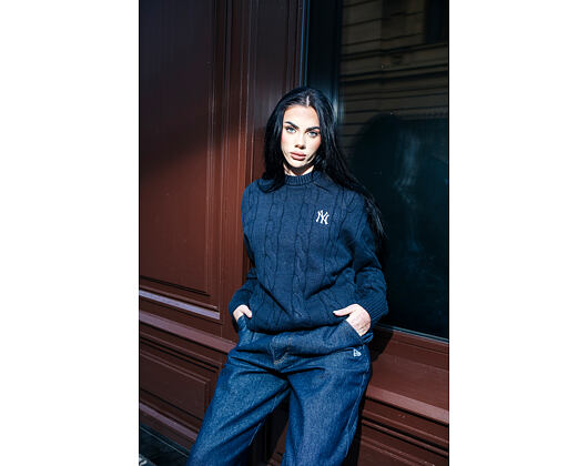 Svetr New Era - MLB Cable Knit Crew - NY Yankees - Navy