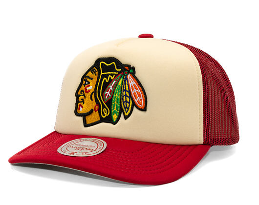Kšiltovka Mitchell & Ness - NHL Vintage Block Trucker - Chicago Blackhawks - Cream