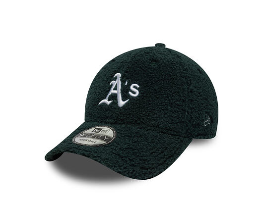 Kšiltovka New Era - MLB Winter Borg Teddy Fleece 9FORTY - Oakland Athletics - Dark Green / White