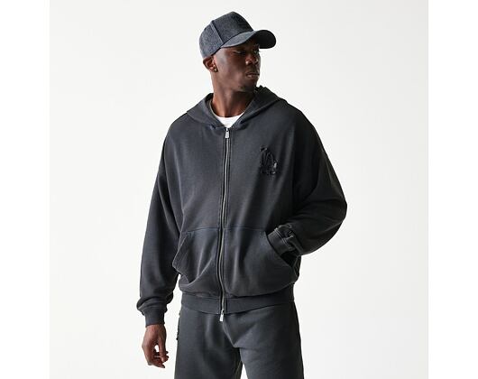 Mikina New Era - MLB Washed Full Zip Hoody - LA Dodgers - Dark Grey