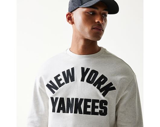 Mikina New Era - MLB Graphic Oversized Crewneck - NY Yankees - Heather Grey