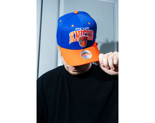 Kšiltovka Mitchell & Ness - NBA Team Arch Snapback - New York Knicks - Blue / Orange