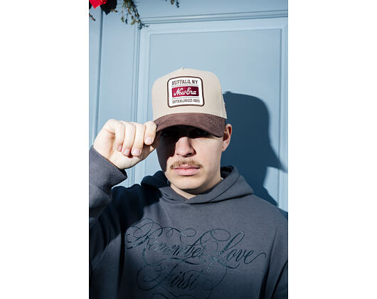 Kšiltovka New Era - Branded Suede Patch 9FORTY A-Frame - Camel