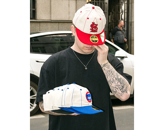Kšiltovka New Era - MLB Retro Linen Pinstripe 59FIFTY Retro Crown - Chicago Cubs - Team Color