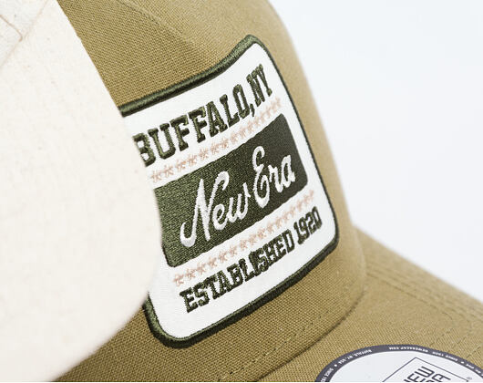 Kšiltovka New Era - Branded Buffalo Patch Linen 9FORTY A-Frame - New Olive