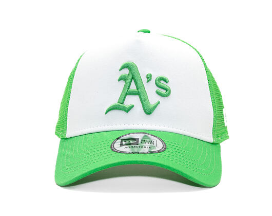 Kšiltovka New Era - MLB Essential 9FORTY A-Frame Trucker - Oakland Athletics - Green / White