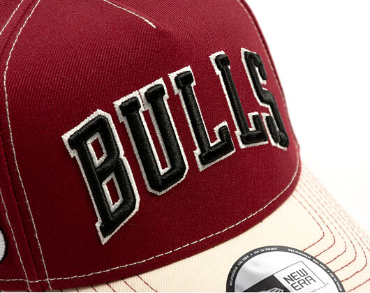 Kšiltovka New Era - NBA City Icon 9FORTY A-Frame - Chicago Bulls - Cardinal / Cream