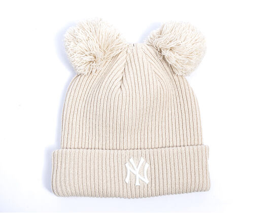 Dámský Kulich New Era - MLB Double Pom Beanie - NY Yankees - Stone