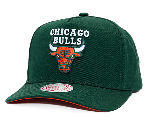 Kšiltovka Mitchell & Ness - NBA - Emerald Slam - Chicago Bulls - Green/Orange