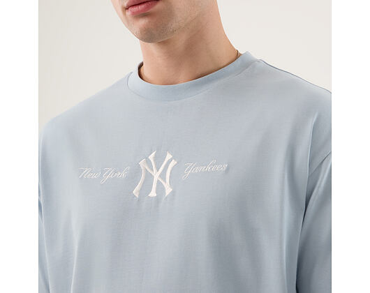 Triko New Era - MLB Script Oversized Tee - NY Yankees - Sky Blue