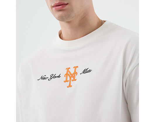 Triko New Era - MLB Script Oversized Tee - NY Mets - White