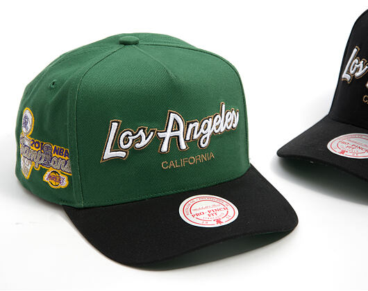 Kšiltovka Mitchell & Ness - NBA - La Script 2.0 - Los Angeles Lakers - Green/Black