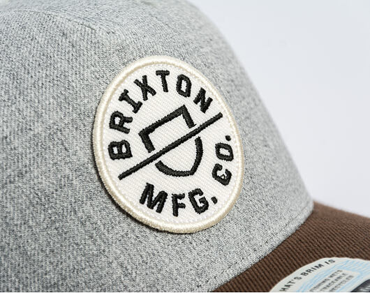 Kšiltovka Brixton - Crest C Mp Snapback - Heather Grey/Pinecone Brown