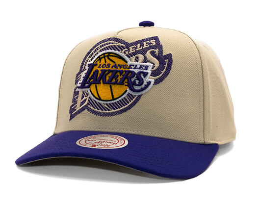 Kšiltovka Mitchell & Ness - Off Tilted - NBA - Los Angeles Lakers - Off White