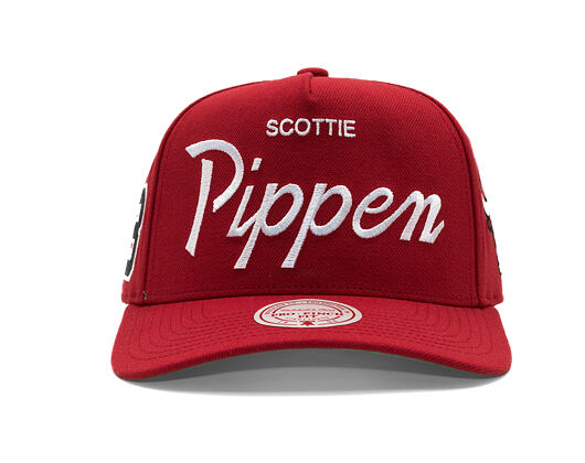 Kšiltovka Mitchell & Ness - Player Script Hwc - NBA - Chicago Bulls - Scottie Pippen - Red