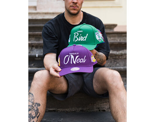 Kšiltovka Mitchell & Ness - Player Script Hwc - NBA - Los Angeles Lakers - Shaquille O'Neal - Purple