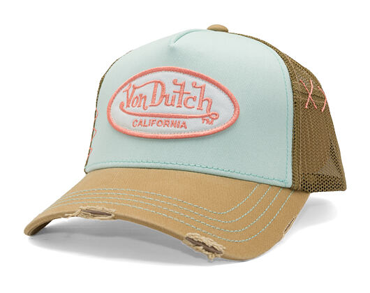 Kšiltovka Von Dutch - Trucker - Mint / Tan