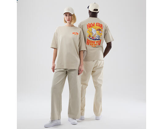 Triko New Era - Branded Food Character Oversized Tee - Stone