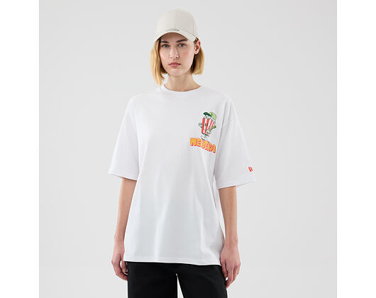 Triko New Era - Branded Food Character Oversized Tee - White