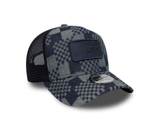 Kšiltovka New Era - F1 Pattern Denim 9FORTY A-Frame Trucker - RED BULL F1 - Navy Blue