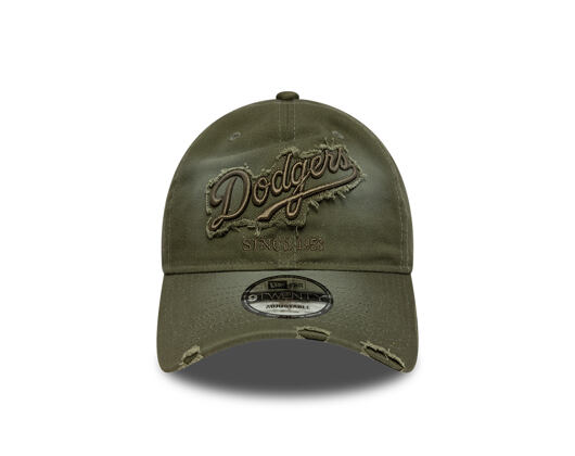 Kšiltovka New Era - MLB Distressed Wordmark 9TWENTY - LA Dodgers - New Olive
