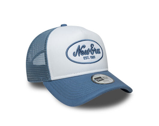 Dětská Kšiltovka New Era - Branded Oval Patch 9FORTY A-Frame Trucker - Blue / White