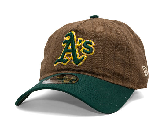 Kšiltovka New Era × Three Looms - Chestnut Pinstripe 9TWENTY A-Frame - Oakland Athletics