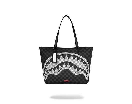 Taška Sprayground - Black And White Drip Check Shark Tote