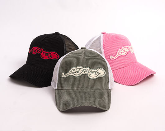 Kšiltovka Ed Hardy - Embroidery Applique Cord 5 Panel Trucker Cap - Sage