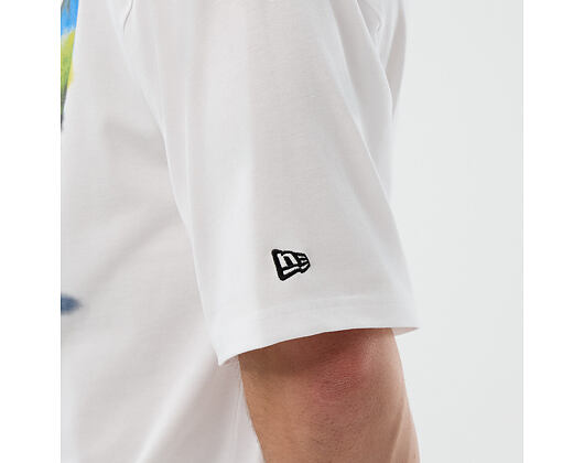 Triko New Era - Branded Beach Graphic Oversized Tee - White