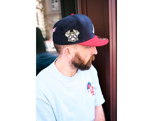 Kšiltovka New Era - MLB IMAGE DROP Cooperstown Icon 59FIFTY - Atlanta Braves - Navy / Scarlet