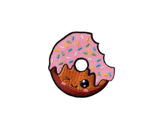 Nažehlovačka Monoquick - Donut s růžovou polevou 4,5 x 4,5 cm
