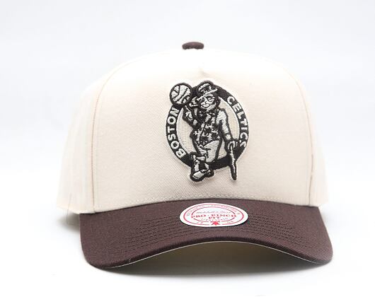 Kšiltovka Mitchell & Ness - NBA Brown And Cream Pro Snapback - Boston Celtics - Cream