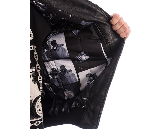 Bunda Karl Kani - Signature PU Leather Bomber Jacket - Black