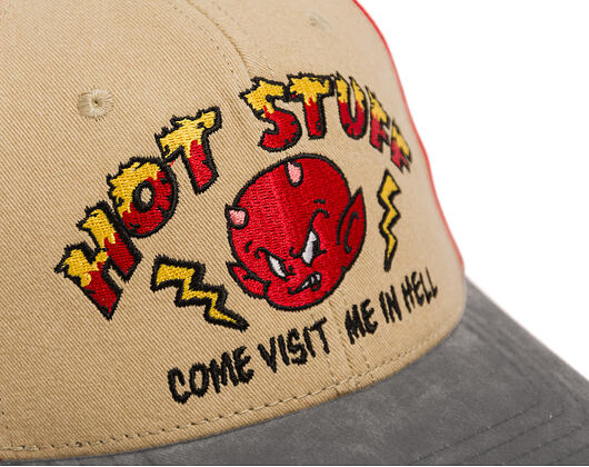 Kšiltovka Capslab - Hot Stuff Trucker - Come Visit Me In Hell Distressed - Sand / Red