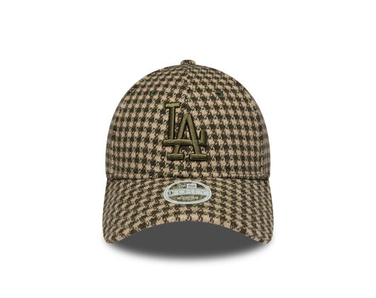 Dámská Kšiltovka New Era - MLB Houndstooth 9FORTY M-CROWN - LA Dodgers - New Olive