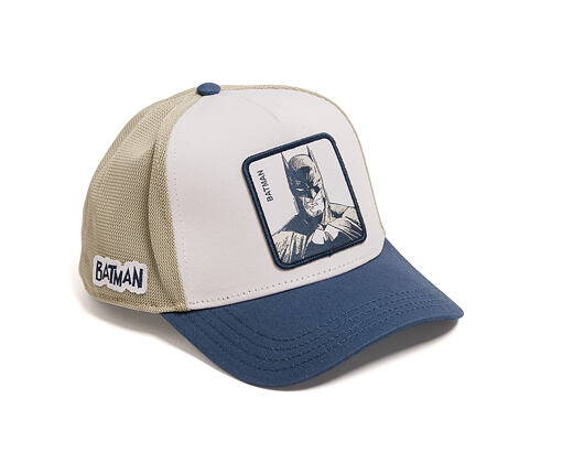 Kšiltovka Capslab - Batman Trucker - Dark Knight Sketch - Off White / Blue