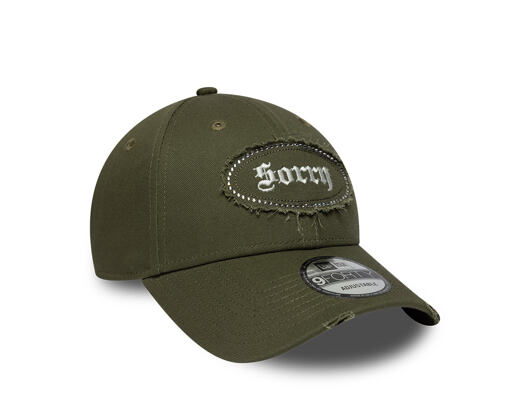 Kšiltovka New Era - Branded Gem Patch Distress 9FORTY - New Olive