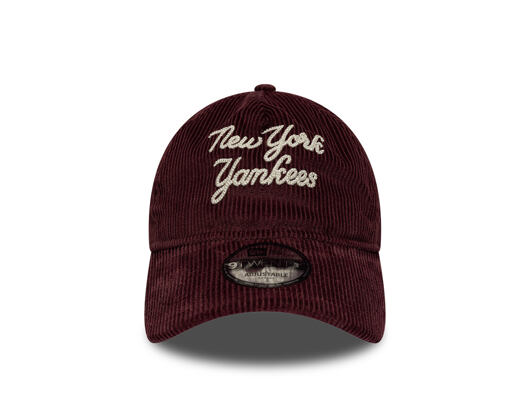 Kšiltovka New Era - MLB Cord Script 9TWENTY A-Frame - NY Yankees - Maroon